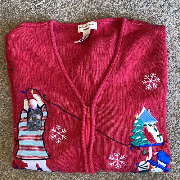 Bechamel Woman Sweaters - Bechamel Woman Christmas sweater with zip front size 2X